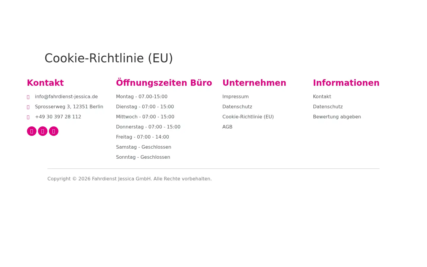 Screenshot of fahrdienst-jessica.de
