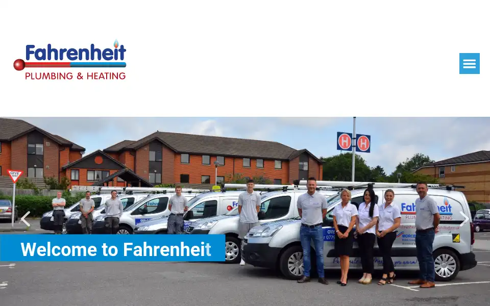 Screenshot of fahrenheitplumbingandheating.co.uk