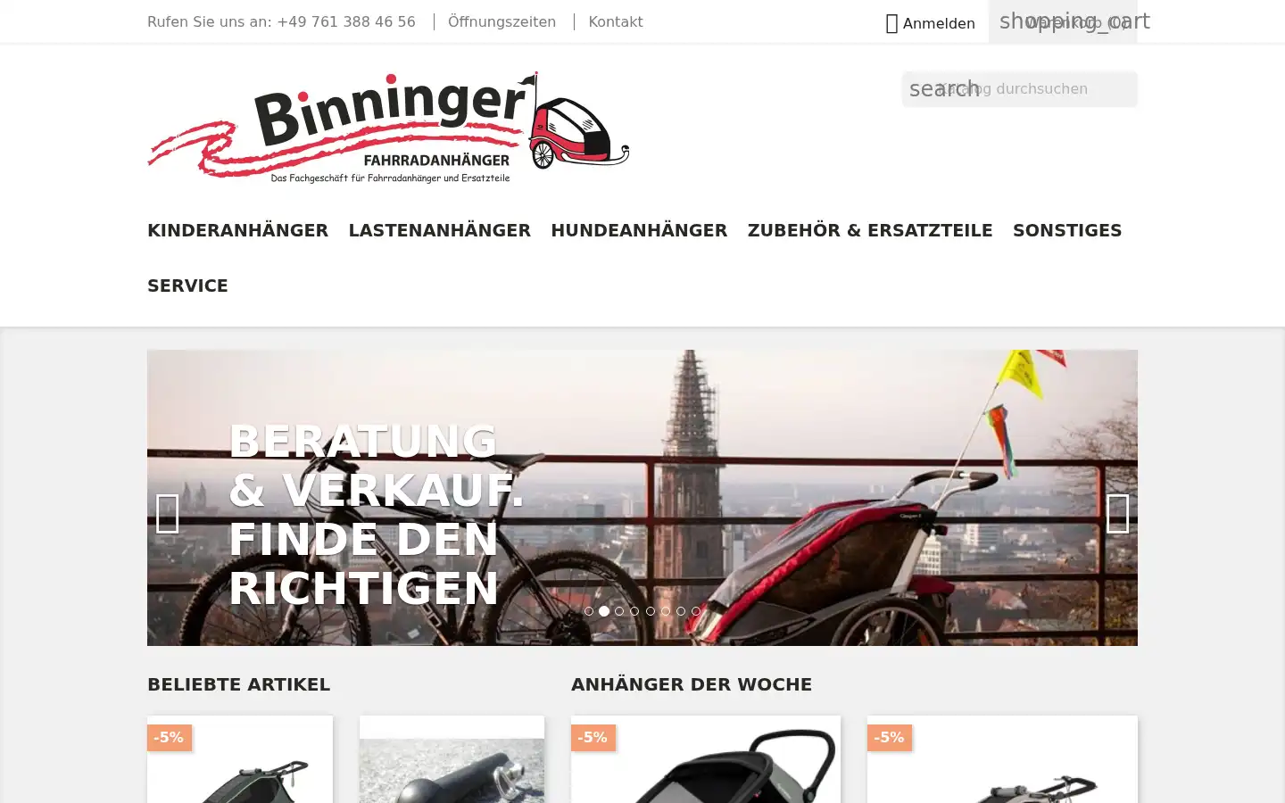 Screenshot of fahrradanhaenger-freiburg.de