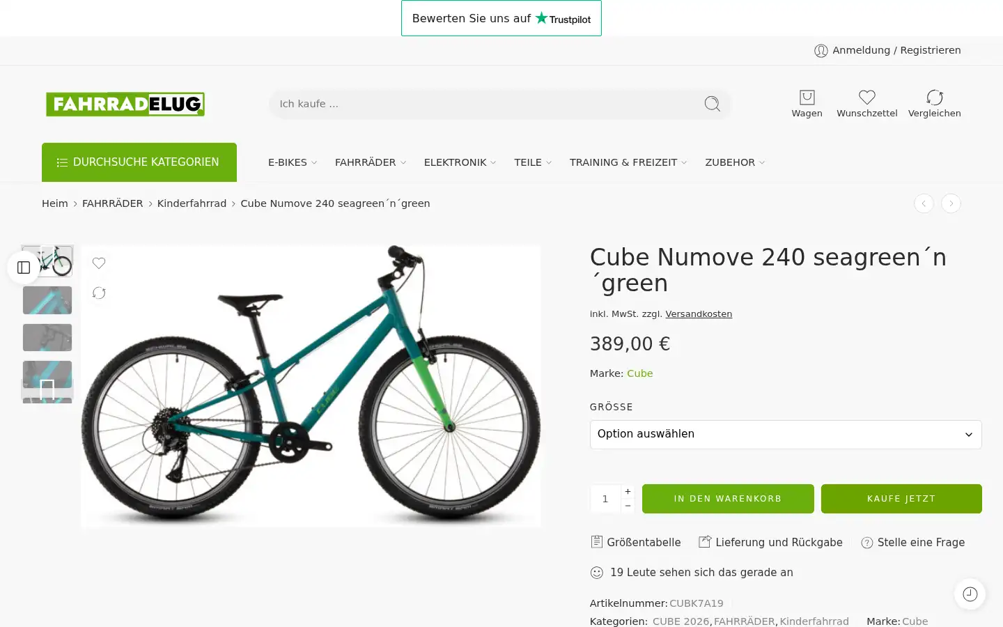 Screenshot of fahrradelug.com