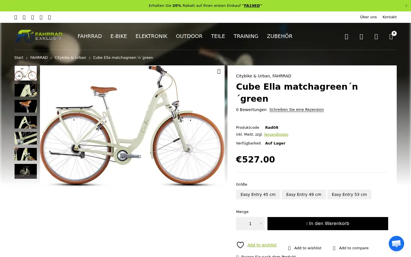 Screenshot of fahrradexklusiv.de