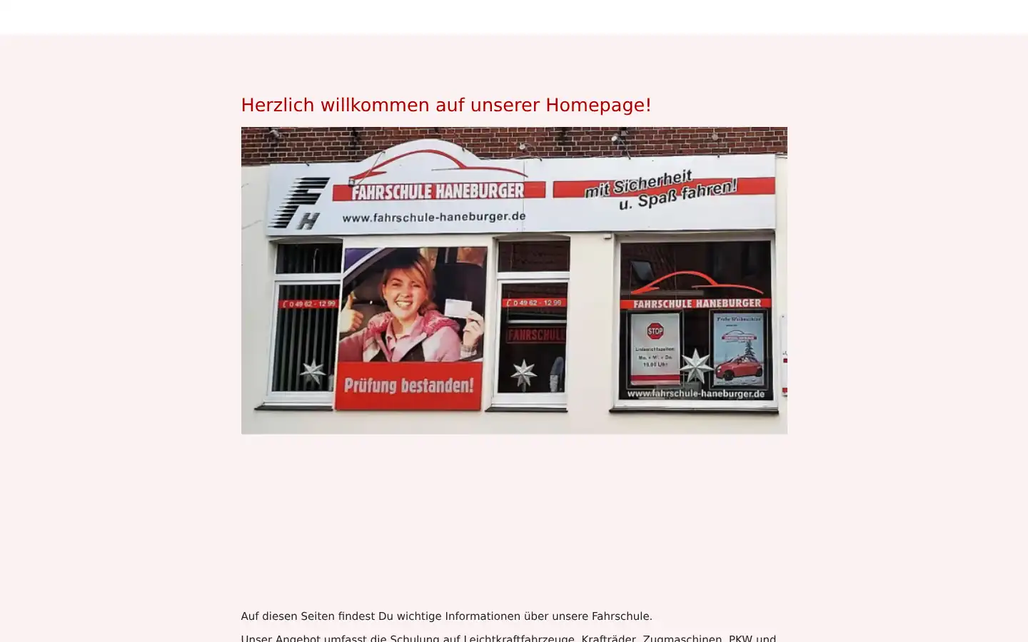 Screenshot of fahrschule-haneburger.de