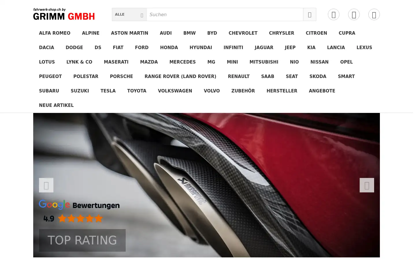 Screenshot of fahrwerk-shop.ch
