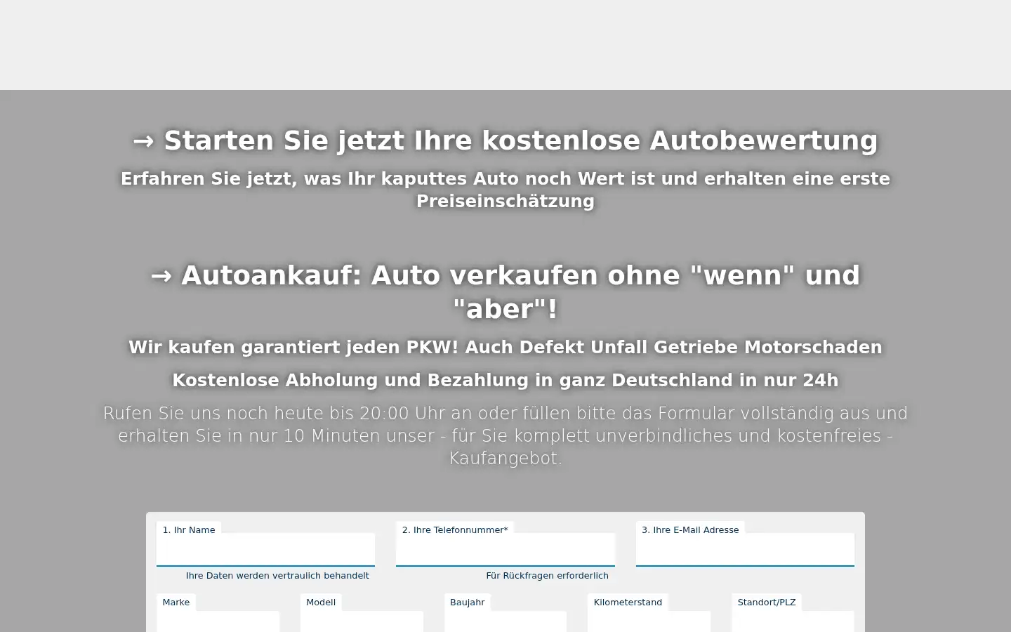 Screenshot of fahrzeugankauf.online