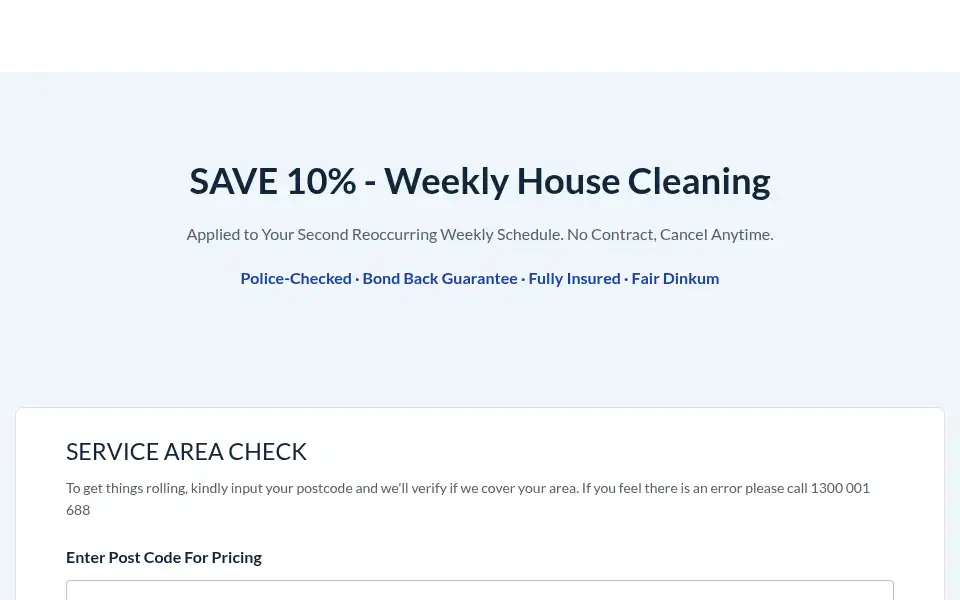 Screenshot of fairdinkumcleaning.com.au