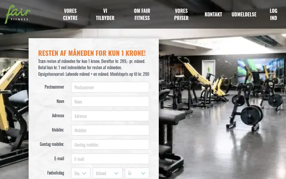 Screenshot of fairfit.dk