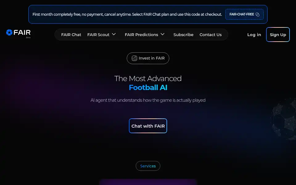 Screenshot of fairfootball.ai