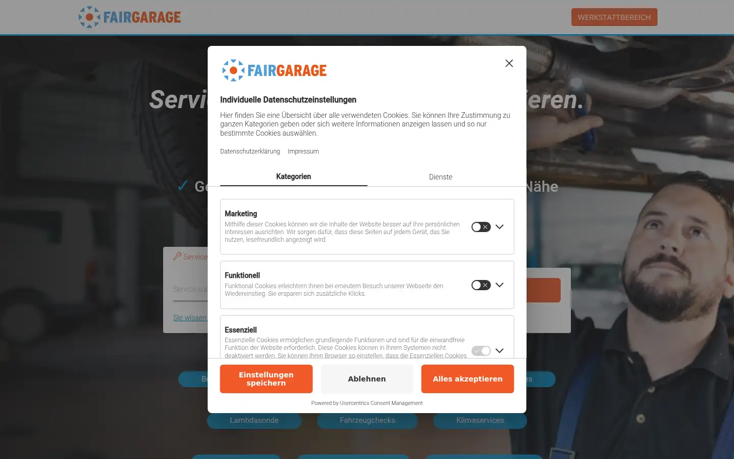 Screenshot of fairgarage.com