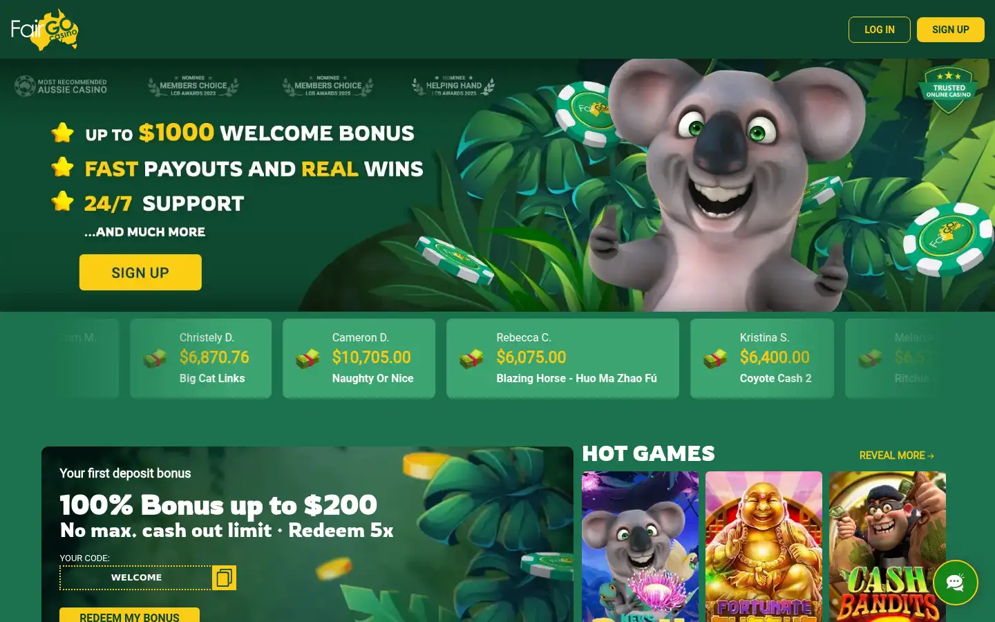 Screenshot of fairgocasino.com
