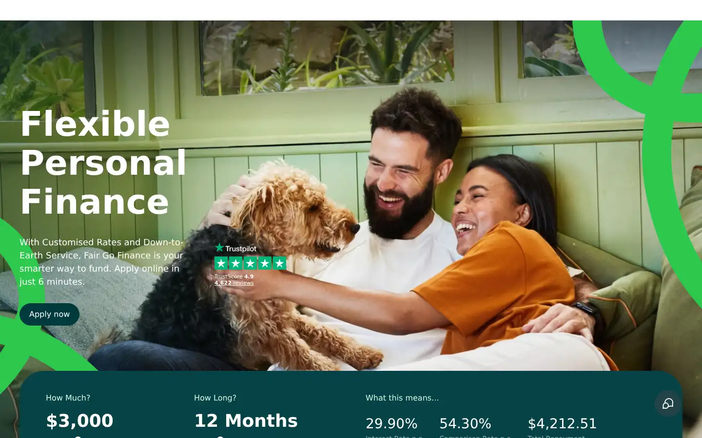Screenshot of fairgofinance.com.au