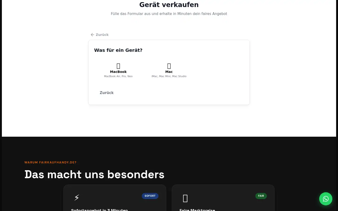 Screenshot of fairkaufhandy.de