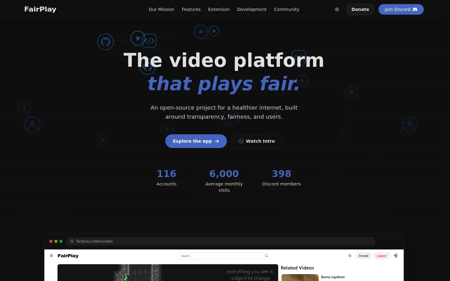 Screenshot of fairplay.video
