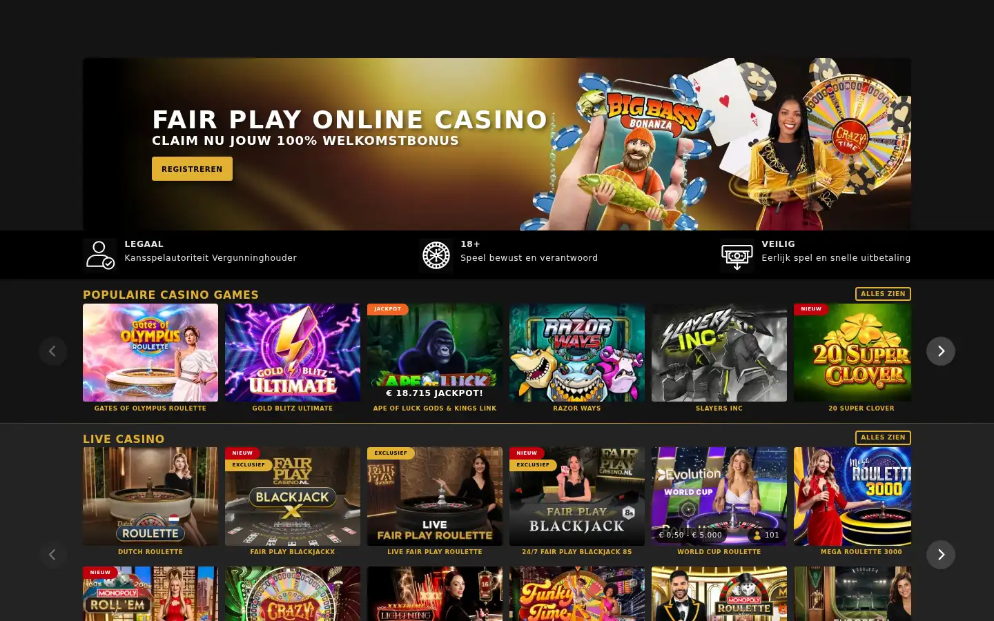 Screenshot of fairplaycasino.nl