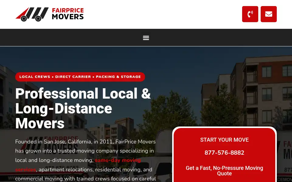 Screenshot of fairpricemovers.com
