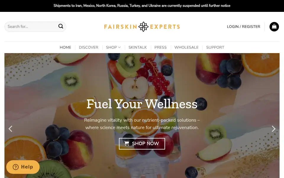 Screenshot of fairskinexperts.com