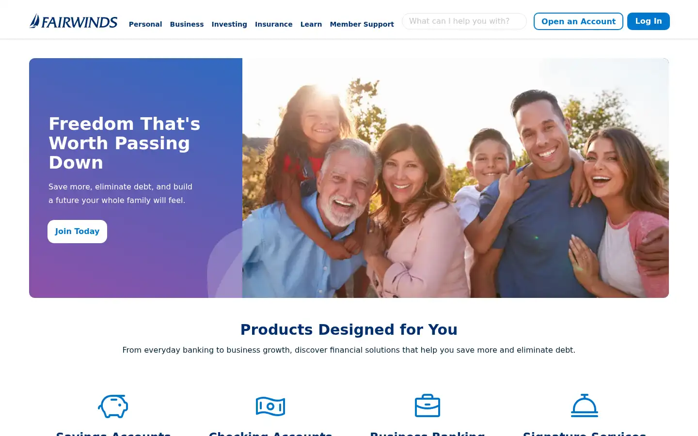 Screenshot of fairwinds.org