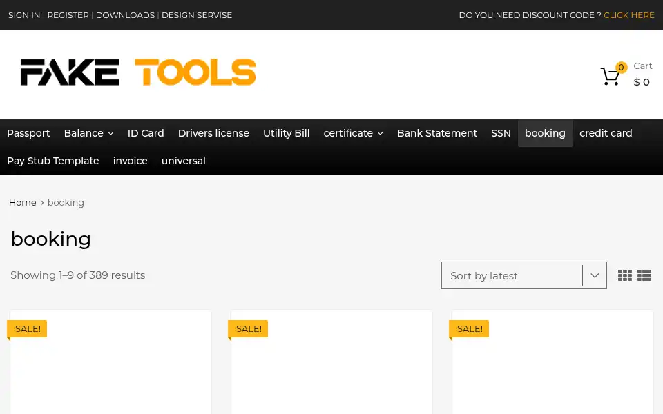 Screenshot of fake-tools.com