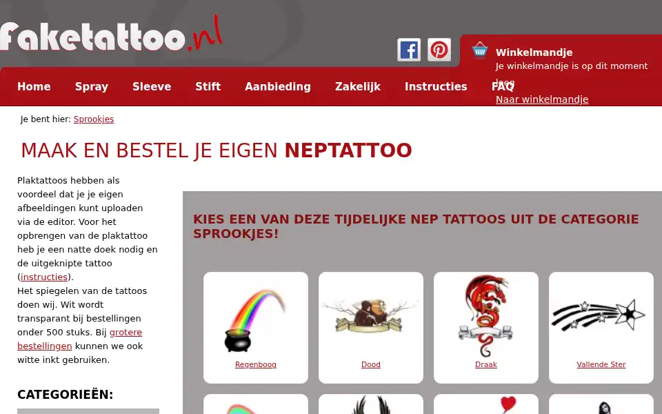 Screenshot of faketattoo.nl