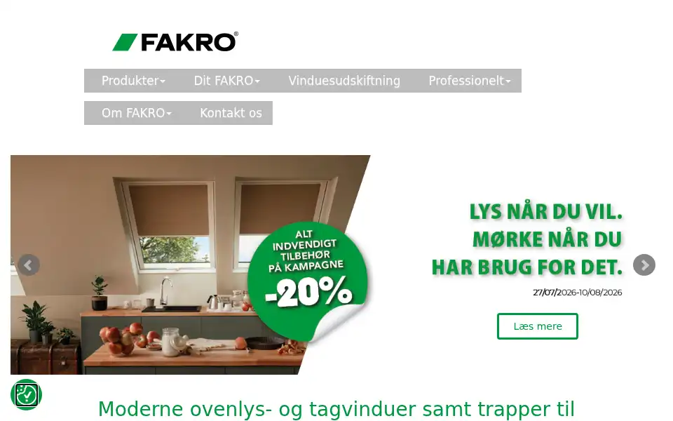 Screenshot of fakro.dk