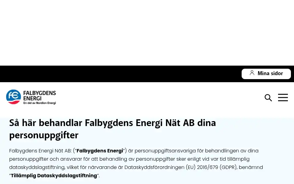 Screenshot of falbygdensenergi.se