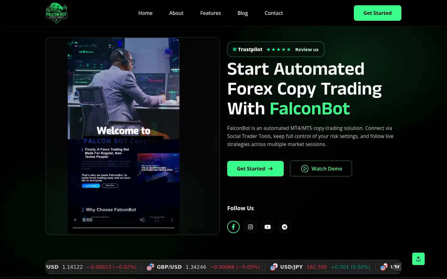 Screenshot of falconbotcopytrade.my