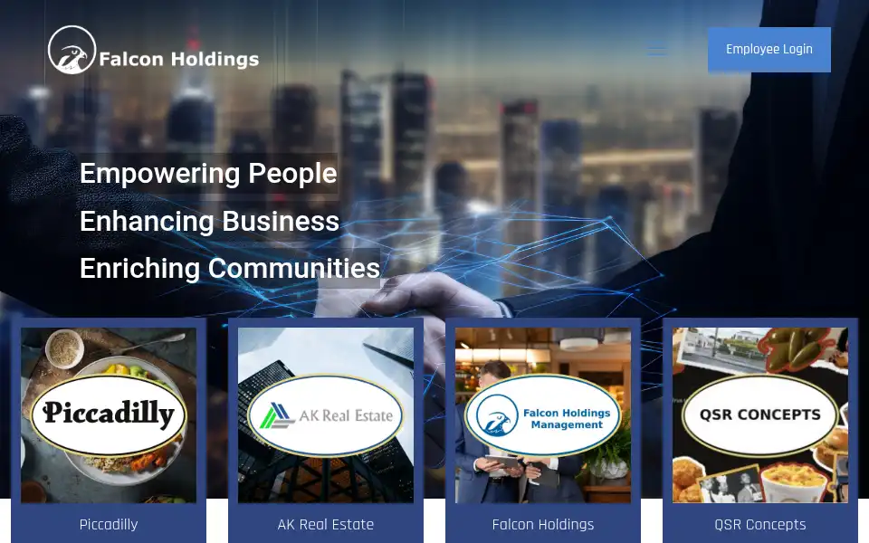 Screenshot of falconholdings.com