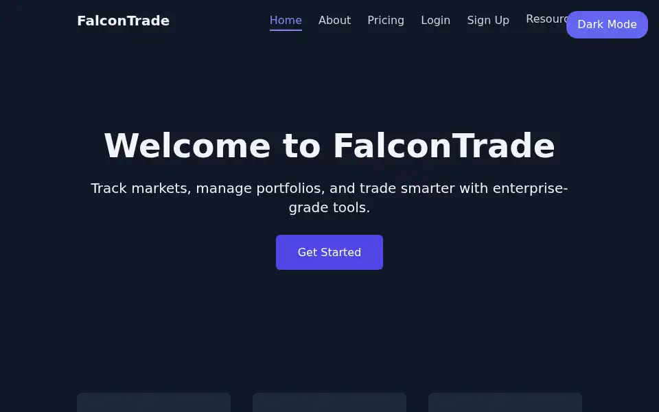 Screenshot of falcontrade.org