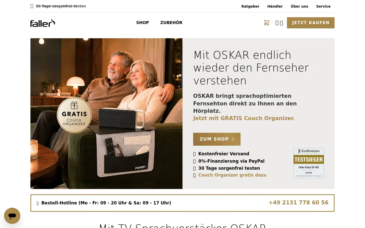 Screenshot of faller-audio.com