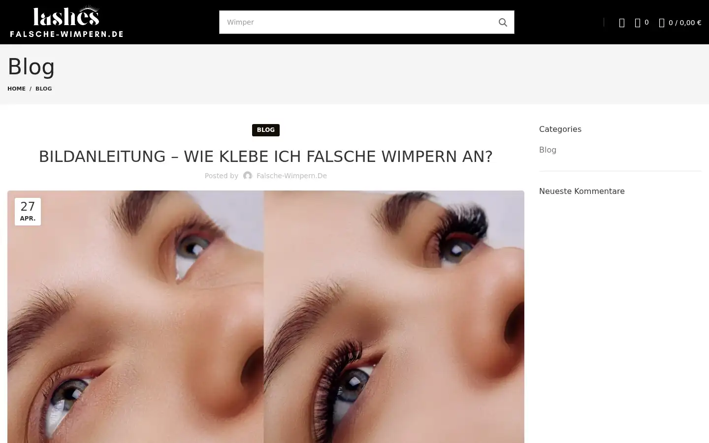 Screenshot of falsche-wimpern.de