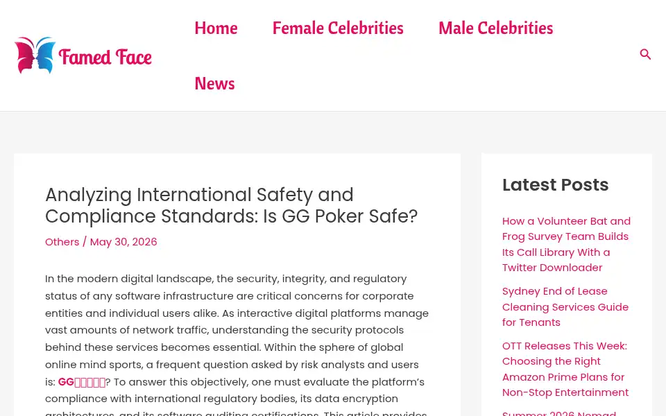 Screenshot of famedface.com
