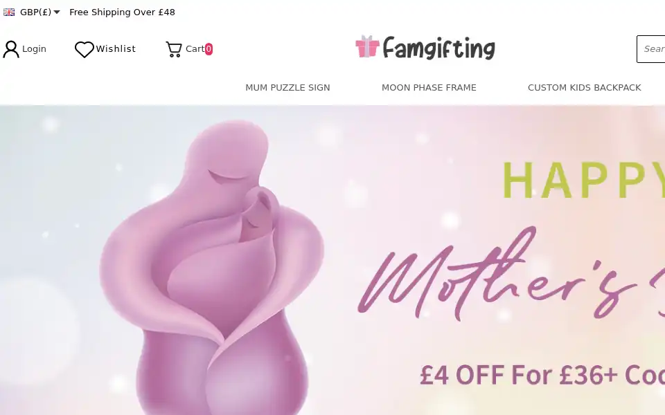 Screenshot of famgifting.co.uk