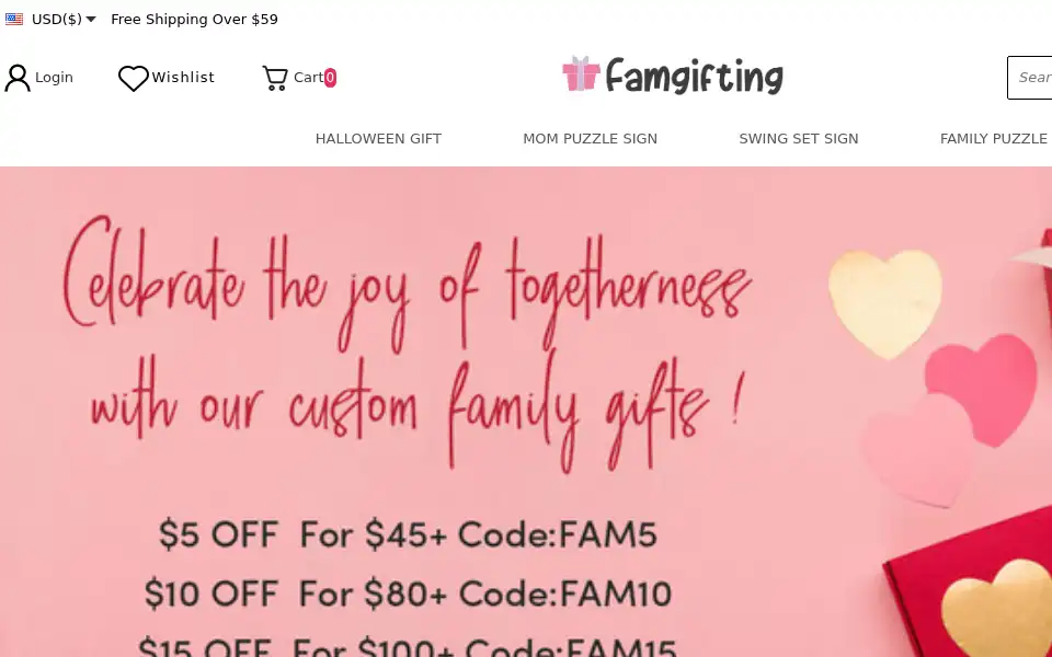 Screenshot of famgifting.com