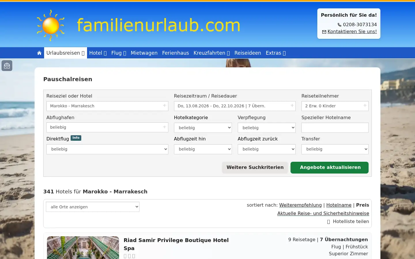 Screenshot of familienurlaub.com