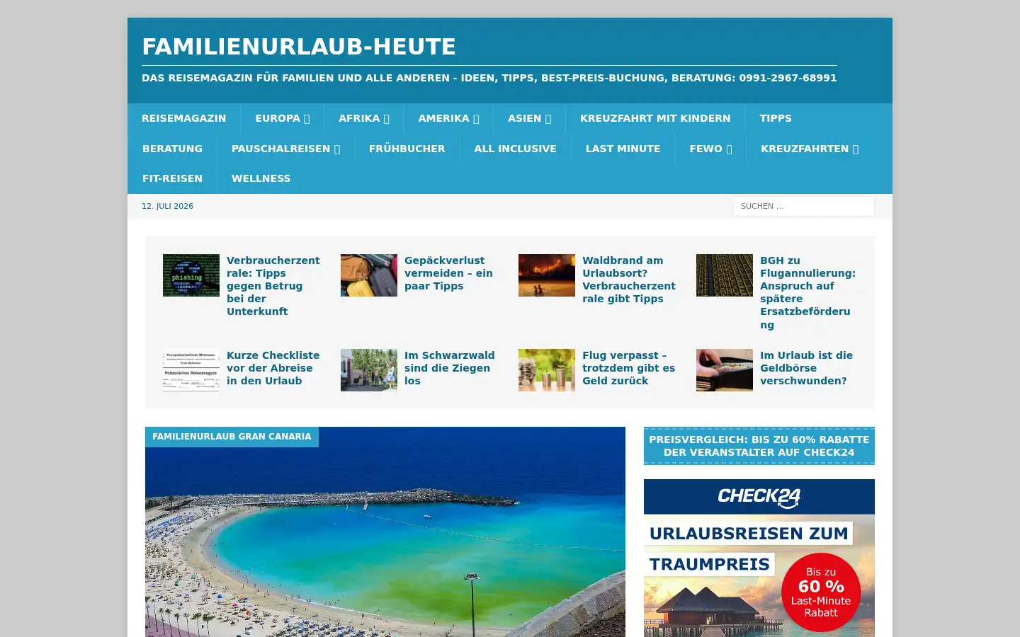 Screenshot of familienurlaub-heute.de
