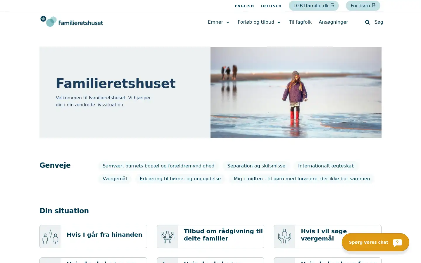 Screenshot of familieretshuset.dk