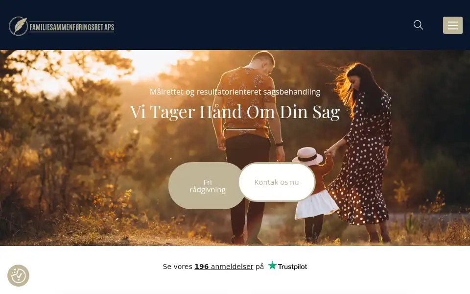 Screenshot of familiesammenfoeringsret.dk