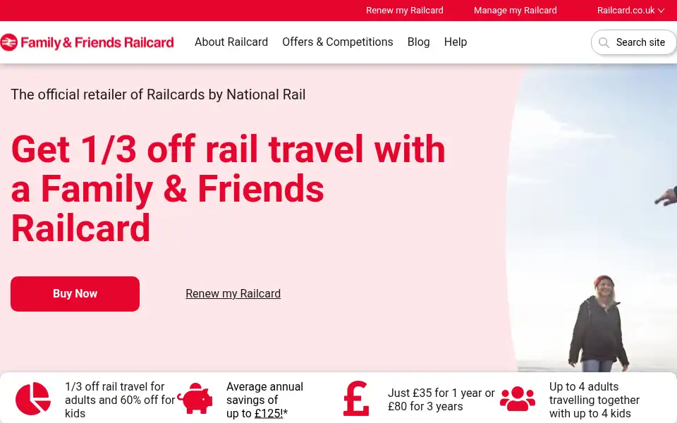 Screenshot of familyandfriends-railcard.co.uk