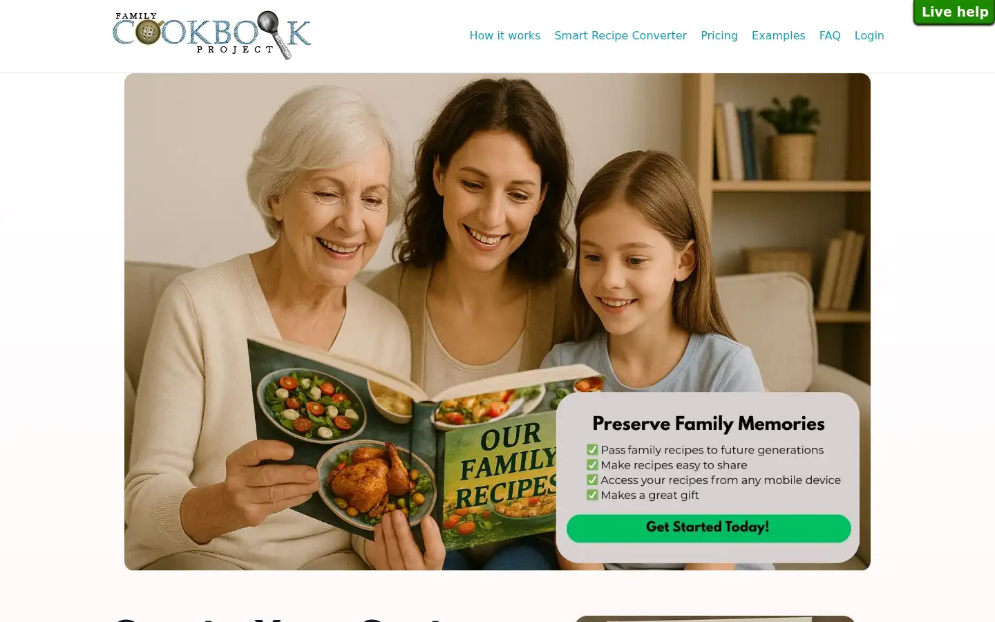Screenshot of familycookbookproject.com