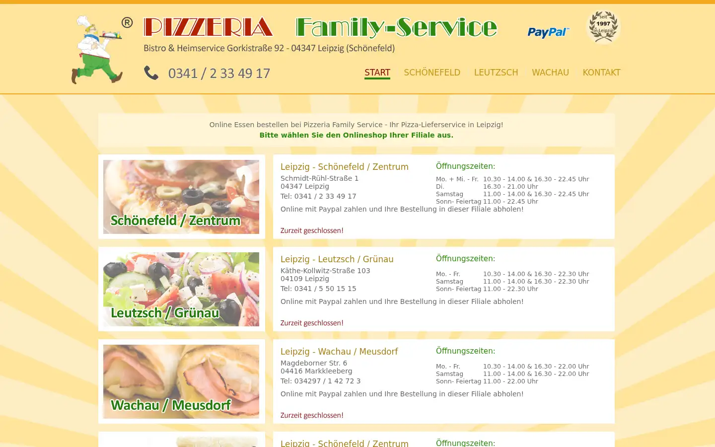Screenshot of familypizza.de