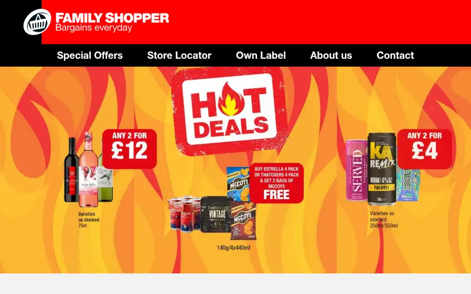 Screenshot of familyshopperstores.co.uk
