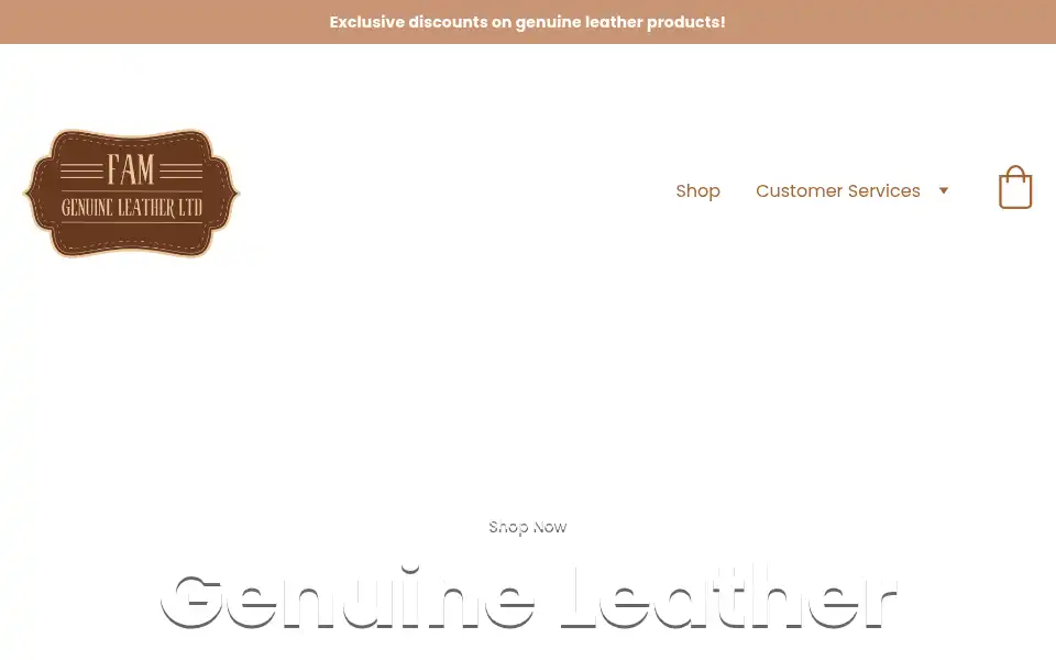 Screenshot of famleather.com