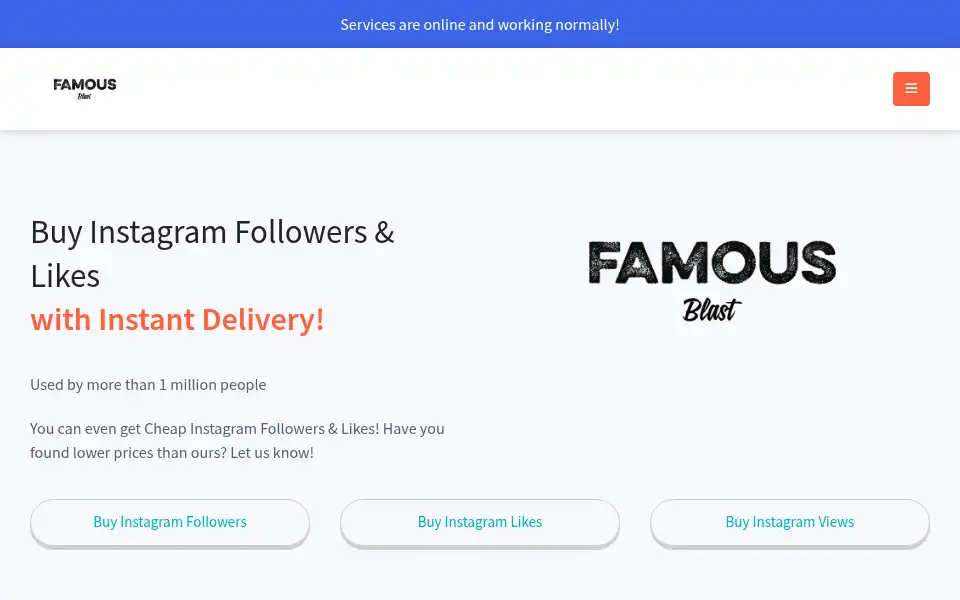Screenshot of famousblast.com