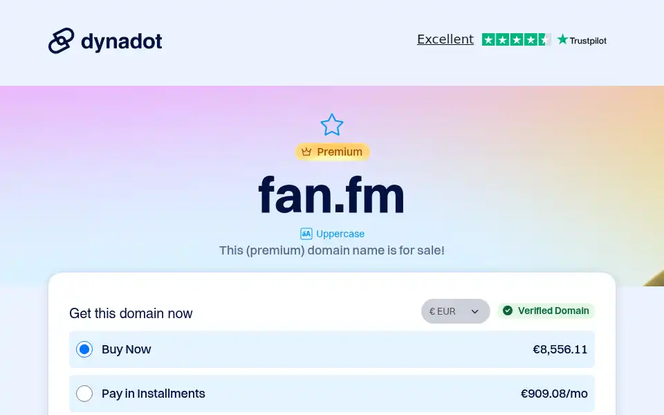 Screenshot of fan.fm