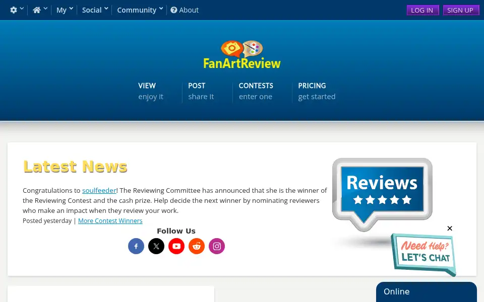 Screenshot of fanartreview.com