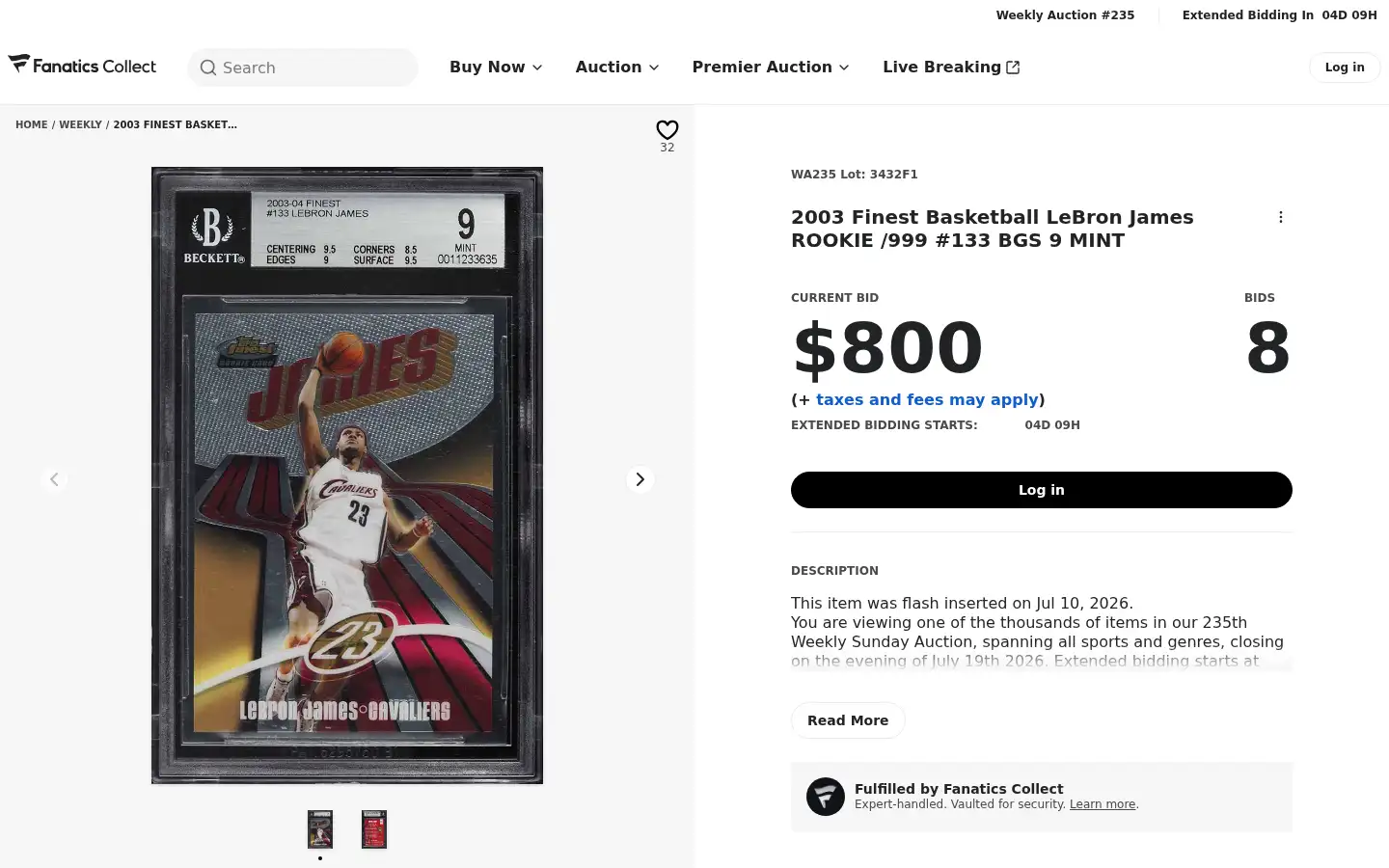 Screenshot of fanaticscollect.com