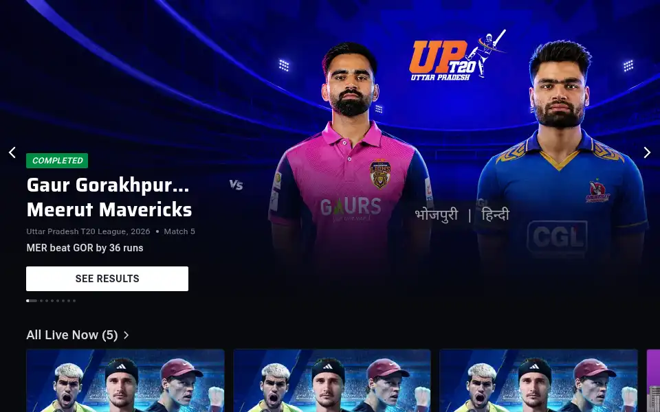 Screenshot of fancode.com