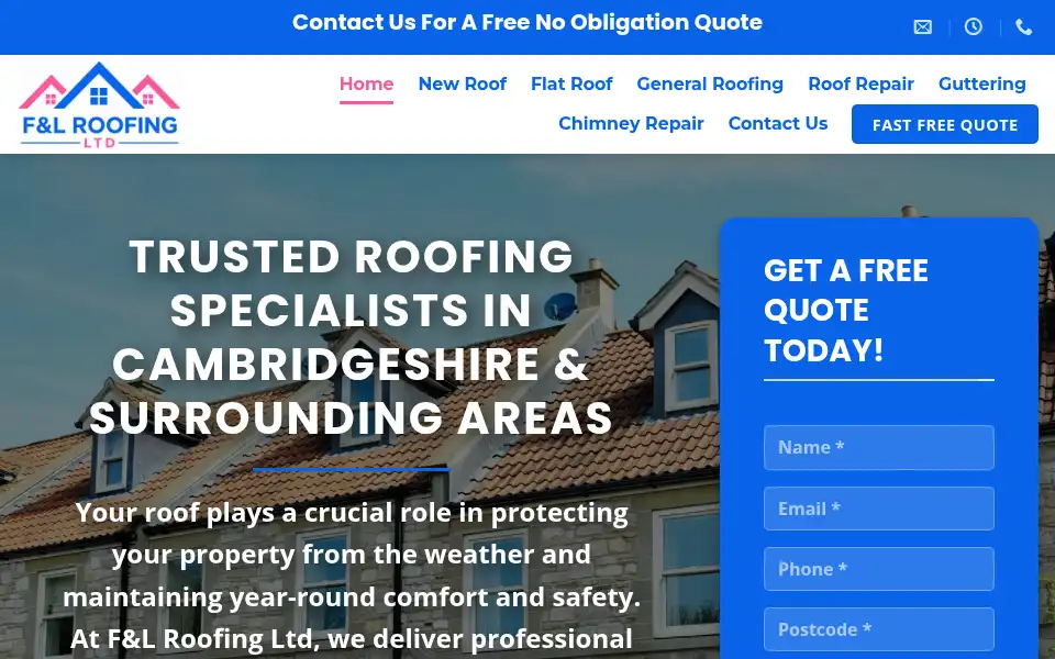 Screenshot of fandlroofinglimited.co.uk