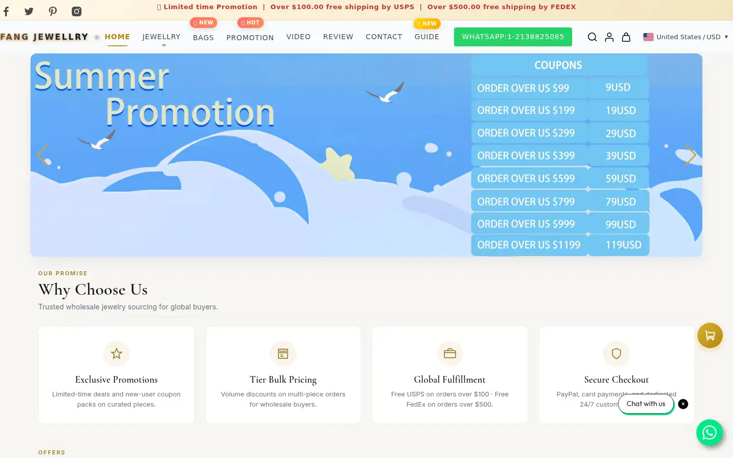 Screenshot of fangjewellry.com