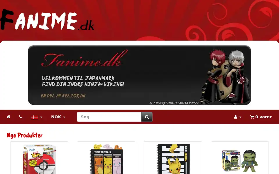 Screenshot of fanime.dk