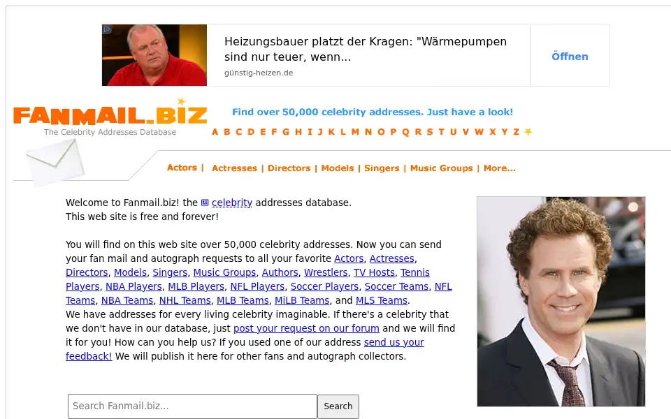 Screenshot of fanmail.biz